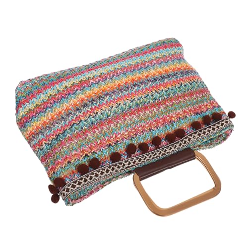 NOLITOY Große Kapazität Gewebte Handtasche Damen Vielseitige Strohtasche Modisch Leicht Robust für Reisen und Alltag von NOLITOY