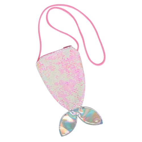 NOLITOY Große Meerjungfrau Pailletten Umhängetasche für Mädchen mit Schimmernder Flossengestaltung Tragbare Schultertasche Niedliche Münzbörse Vielseitige Handtasche für Alltag und Party von NOLITOY