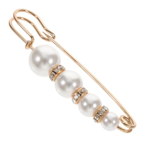 NOLITOY Strasssteinen Verzierte Damenbrosche Brosche Groß Perle Dekoration Mode Schmuck Für Frauen Pullover Kleid Anzug Hochzeit Geburtstag Beige von NOLITOY