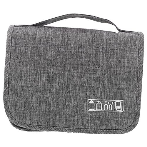 NOLITOY Große Reise Kulturtasche Mit Aufhängemöglichkeit Multifunktionale Toilettenartikel Tasche Für Damen Und Herren Graue Kosmetiktasche Mit Großer Kapazität Und Mehreren Fächern von NOLITOY