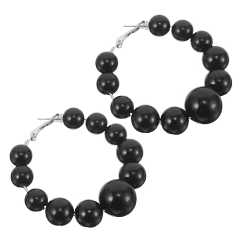 NOLITOY Runde Creolen Mit Kunstperlen Für Damen Statement-ohrringe Aus Kunstperlen Große Runde Ohrringe Für Alltag Und Besondere Anlässe von NOLITOY