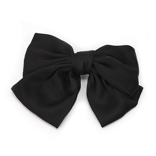 NOLITOY Damen Haarklammer Mit Großem Schleifen-design Elegantes Haaraccessoire Schwarz Aus Strapazierfähigem Satin Und Edelstahl Für Besondere Anlässe Und Alltag von NOLITOY
