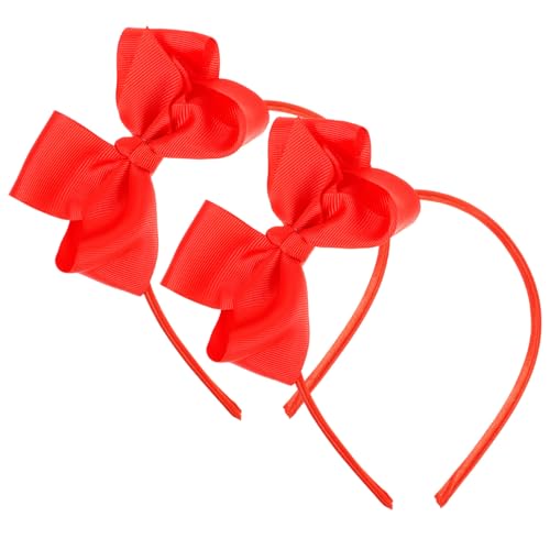 NOLITOY Große Schleife Stirnband 2 Stück Rotes Band Stirnband Knoten Haarband Party Rote Haarschleife Stirnband Haarschmuck Für Mädchen Frauen Kostüm von NOLITOY