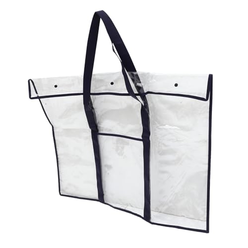 NOLITOY Große Transparente PVC aktenmappe mit Traggriff Faltbare Aufbewahrungstasche für Kunstbedarf Organizer mit Druckknopf Vielseitige Künstlertragetasche für Zeichnungen und von NOLITOY