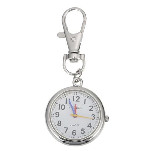 NOLITOY Große Ziffern Taschenuhr für Senioren aus Langlebiger Leicht Ablesbar Schwesternuhr Praktische Schülertuhr für Schule und Prüfung Silberfarbene Pocket Watch von NOLITOY
