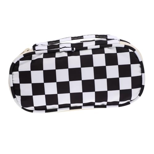 NOLITOY Großes Federmäppchen mit Reißverschluss Geräumiges Stifteetui aus Reißfestem Material Vielseitiger Schreibwaren Organizer für Schule und Büro Klassische Schwarz Weiße von NOLITOY