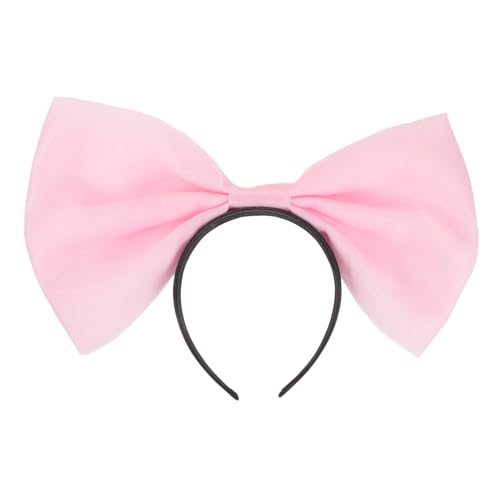 NOLITOY Großes Schleifenstirnband Damen Modisch Leichter Haarschmuck Süßer Bowknot für Party Cosplay Alltag Geeignet Rosa Netzstoff von NOLITOY