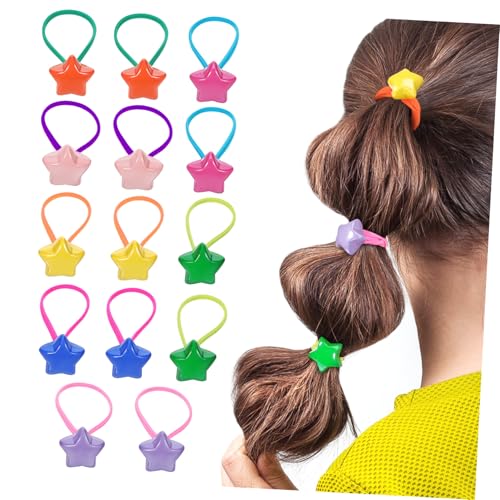 NOLITOY 14stücke Bunte Haargummis Weich Elastische Haarbänder Stern- Kleine Haargummis Mit Anhängern Haar-accessoires Für Mädchen von NOLITOY
