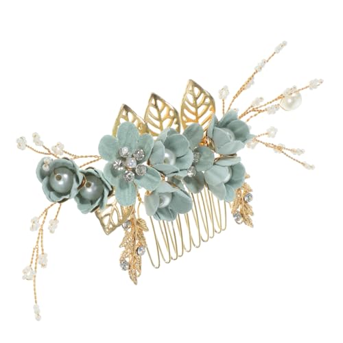 NOLITOY Haarnadeln Für Die Braut Kopfschmuck Tiara Brautkamm Mädchen Stirnbänder Für Die Haare Hochzeit Haarspangen Für Strass Haarschmuck Haar Strasssteine Mint Braut von NOLITOY