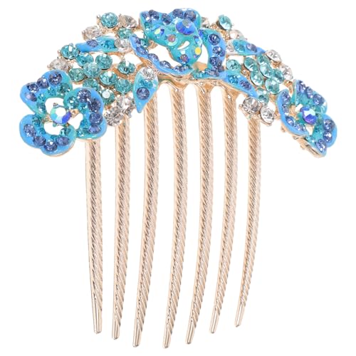 NOLITOY Haarnadeln Für Frauen Haarspange Hochzeit Brauthaar Haarklammer Damen Haarseitenkamm Kämme Französischer Kamm Brautschleier Junggesellenabschied Brautjungfer Blue Metall von NOLITOY