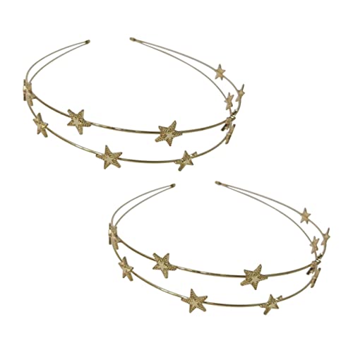 NOLITOY 2stücke Sternen Stirnband Mit Sternen Haarband Damen-kopfschmuck Schöne Haarreifen Für Weihnachts-haarschmuck von NOLITOY