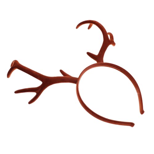 NOLITOY Haarschmuck Für Weihnachten Hirschhaarreifen Geweihkopfband Silvester Stirnband Weihnachten Rentiergeweih Haarband Hirschgeweih-stirnband Weihnachtshaarreifen Brown Pvc von NOLITOY