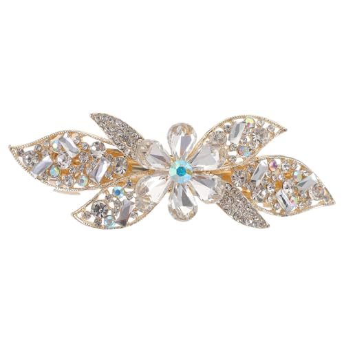 NOLITOY Frühlings-haarclip Mit Blumenmotiv Und Strass Elegante Haarspange Für Frauen Dekoratives Haarschmuck-accessoire Für Hochzeiten Feste Und Alltag Geeignet Für Verschiedene von NOLITOY