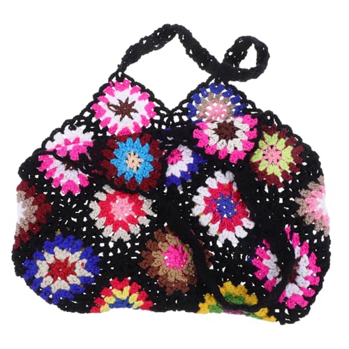 NOLITOY Häkelte Umhängetasche Damen Boho Strandtasche Handgefertigtem Material Stilvolle Tote Bag für Sommer für Freizeit von NOLITOY