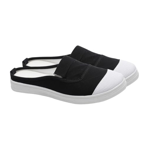 NOLITOY Halbslipper Damen Canvas Slipper Modisch Angenehm Rutschfest Sommer Lässig für Alltag und Freizeit von NOLITOY