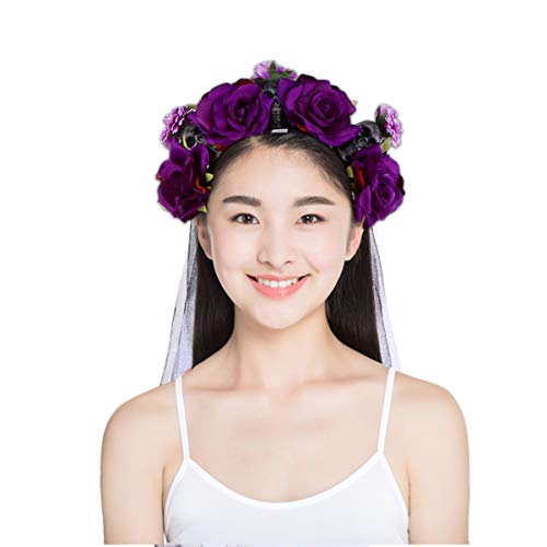 NOLITOY Halloween Haarband Mit Und Künstlichen Rosen Geeignet Für Erwachsene Perfektes Kostümzubehör Für Partys Und Fotoshootings von NOLITOY