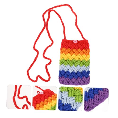 NOLITOY Handgefertigte Handgewobene Schultertasche mit Langlebigem Material Praktische Smartphone umhängetasche für Damen Farbenfrohe Leichte Aufbewahrungstasche für Party Alltag und von NOLITOY