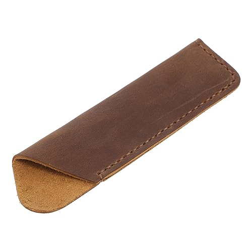 NOLITOY Handgefertigte Leder Stifttasche Vintage Pen Case Federmäppchen aus Rindsleder Langlebige Pen Storage Bag für Schule Büro und Zuhause Schreibwaren Zubehör Unisex von NOLITOY