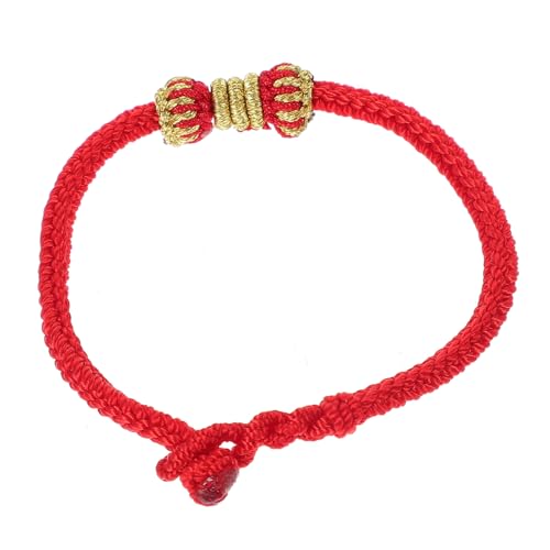 NOLITOY Handgefertigtes Rotes Kordelarmband Geflochtenes Unisex Armband und Fußkettchen mit Knotenverschluss Glücksbringer für Modisches Boho Schmuckstück für Damen und Herren von NOLITOY