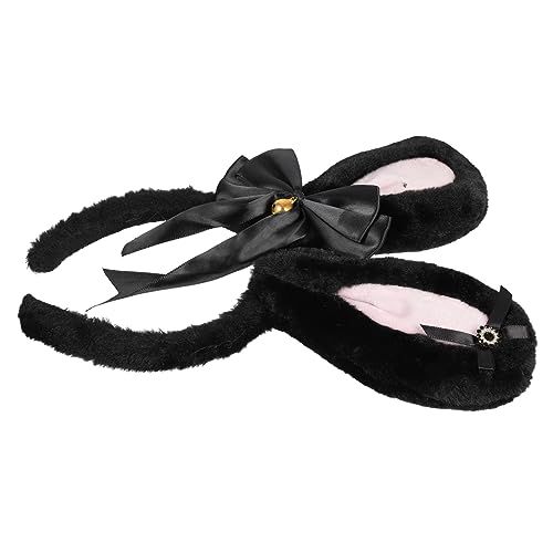 NOLITOY Hasenohr Stirnband Festival-stirnband-requisite Mädchen Stirnbänder Haarstirnband Bilden Stirnbänder Mit Hasenohren Nase Bogen Bögen Hasenohren Haarreifen Tragen Black Bandschleife von NOLITOY