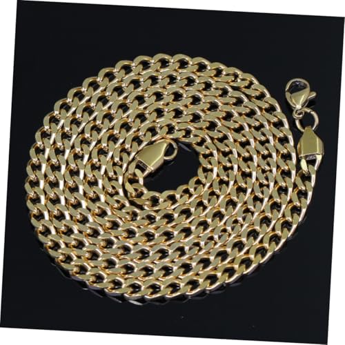 NOLITOY Herren Kubanische Halskette Goldfarben Edelstahl Feine Linkkette Hip Hop Schmuck für Männer Chic Elegante Optik Robust Goldplattiert von NOLITOY