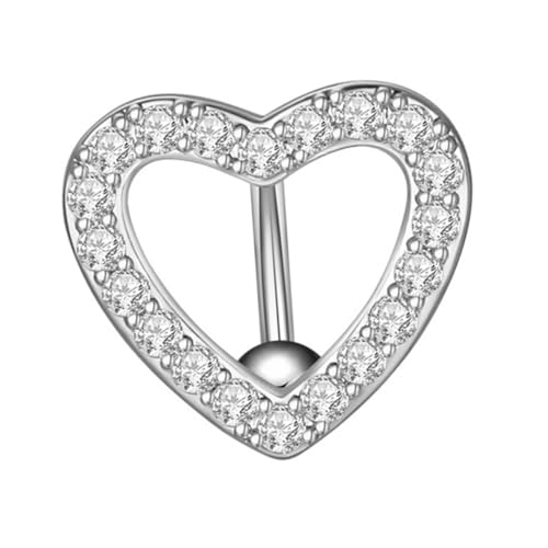 NOLITOY Herzförmiger Bauchnabelring aus Edelstahl mit Zirkonia Elegantes Body Piercing Schmuckstück für Damen Modisches Nabelpiercing Accessoire Sicher und Stilvoll Attraktive NOLITOY Herzförmiger Bauchnabelring aus Edelstahl mit Zirkonia Elegantes Body Piercing Schmuckstück für Damen Modisches Nabelpiercing Accessoire Sicher und Stilvoll Attraktive von NOLITOY