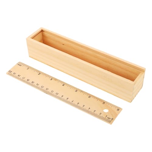 NOLITOY Holz Federmäppchen mit Schubladenfunktion Rechteckige Stiftebox aus Robustem Holz Große Kapazität Schreibwaren Aufbewahrungskasten für Jugendliche Tragbares Etui für Schule und von NOLITOY