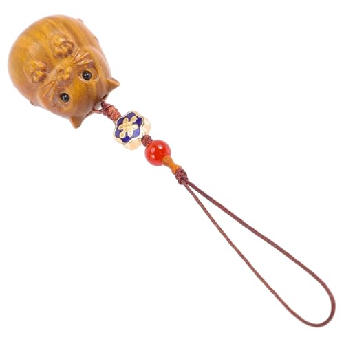 NOLITOY Holz Tier Anhänger Schlüsselanhänger Charm für Handtasche und Handy Cute Hamster Design Grünem Sandelholz Leicht und für Einfache Befestigung von NOLITOY
