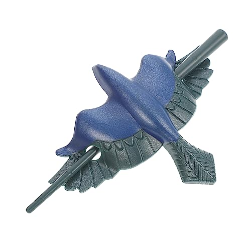 NOLITOY Imitation Holz Bluebird Haarnadel Netz Haarspange mit Stab Pferdeschwanz Haarspangen frauen Damenteile khimar hijab graceling haarpin knoten haarspange Brötchendeckelhalter Plastik von NOLITOY