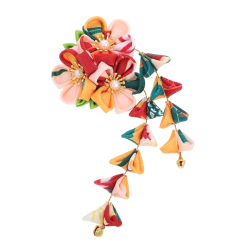NOLITOY Japanische Blumen-haarspange Mit Quaste Traditionelles Kimono-haaraccessoire Für Damen Handgefertigter Haarklammer Mit Eleganten Blumenverzierungen Für Festliche Anlässe Und von NOLITOY