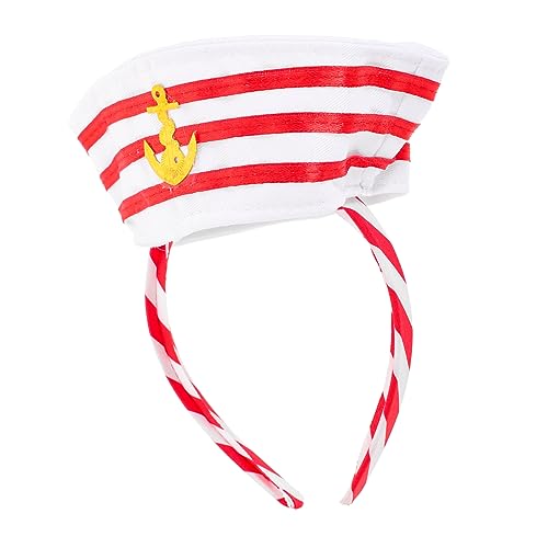 NOLITOY Kapitänsmütze Haarreif Für Damen Und Herren Nautischer Matrosenhut Haarreif Verstellbare Seemann ütze Für Kostümpartys Festivals Und Freizeitaktivitäten Rote Farbvariante von NOLITOY