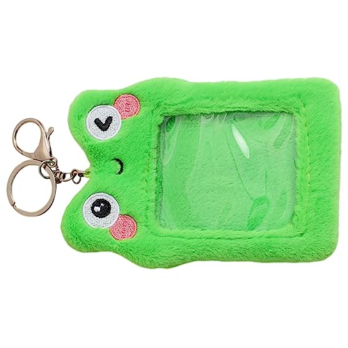 NOLITOY Kartenetui mit Plüsch Frosch Ausweishülle Kartenhalter für Schüler Erwachsene Multifunktionales Kartenetui mit Schlüsselanhänger von NOLITOY