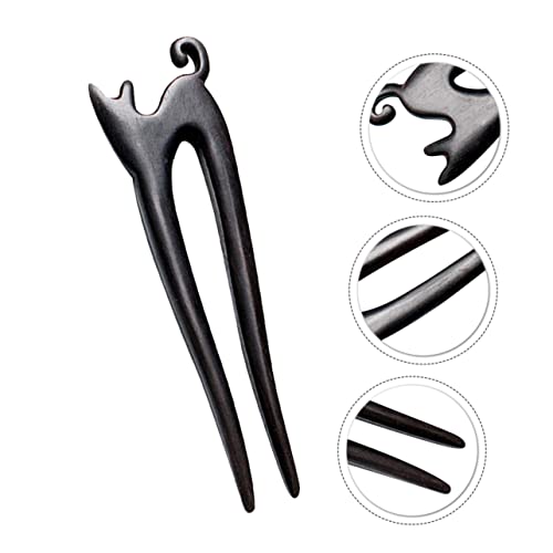 NOLITOY Vintage Katzenholz-haarstab Mit Geschnitztem Design Retro Haarnadel Für Frisuren Für Partys Hochzeiten Und Besondere Anlässe von NOLITOY