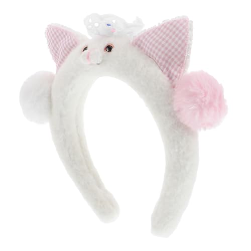 NOLITOY Katzenohren Haarreif Weißes Katzenohren Kostüm Stirnband Flauschige Kopfbedeckung Für Frauen Und Mädchen Für Halloween Partys Gesichtswäsche Und Make-up Anwendungen von NOLITOY