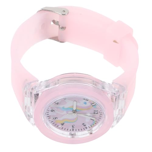 NOLITOY Kinderuhr Cartoon Einhorn mit Nachtlicht Verstellbares Silikonarmband Leuchtende Quarzuhr für Mädchen Jungen Schüler Weiches Armband Spielerisches Design von NOLITOY