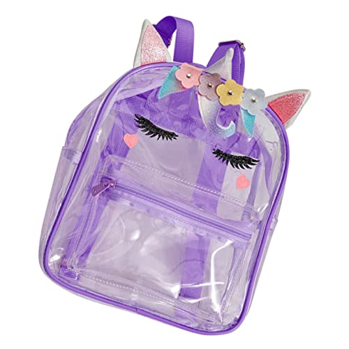 NOLITOY Transparenter Einhorn-Rucksack Für Mädchen Einhorn-büchertasche Aus Kunststoff Mit Feiner Textur Praktisch Und Langlebig Für Schule Und Reisen von NOLITOY