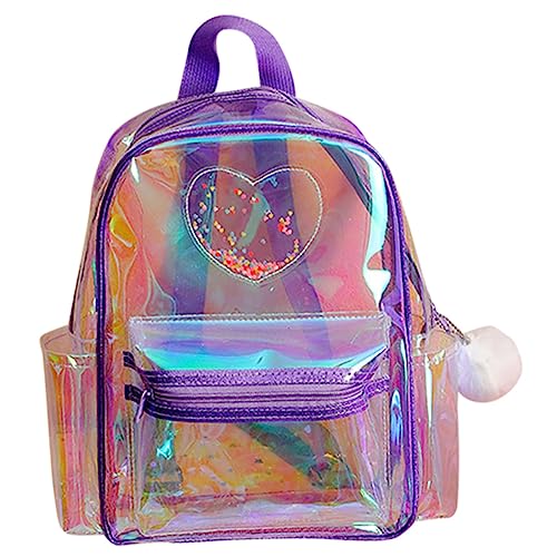 NOLITOY Klarer Für Konzerte Niedlicher PVC-Rucksack Mit Für Mädchen Transparente Schul Freizeit-Tasche Für Junge Mädchen von NOLITOY