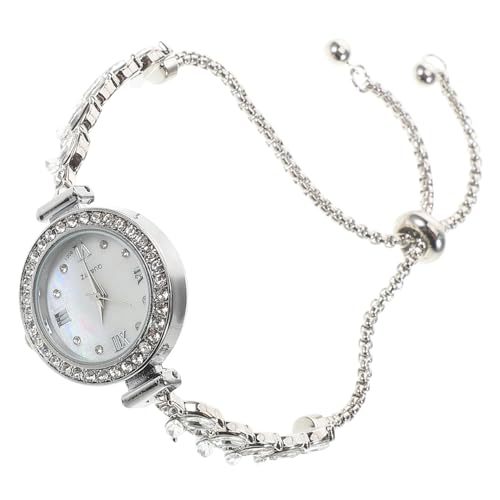 NOLITOY Kleine Damen Armbanduhr mit Mermaids Design wasserdichte Quarzuhr mit Glänzenden Strasssteinen Verstellbares Armband für Schmale Handgelenke Schmuckuhr für Besondere Anlässe von NOLITOY