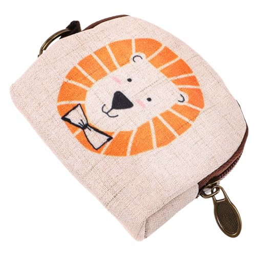 NOLITOY Kleine Damen Geldbörse mit Reißverschluss Baumwolle-leinen Cartoon Münzgeldbeutel Multifunktionale Schlüssel Kartenbörse für Mädchen Praktische mit Stylischem Druck von NOLITOY