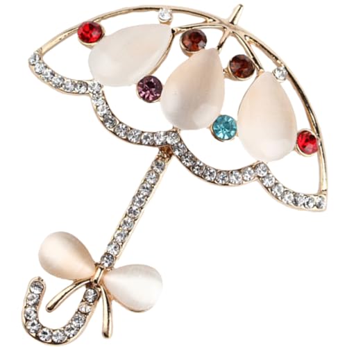 NOLITOY Kleiner Regenschirm Brosche für Damen Hochwertige Katzenauge Brosche mit Glitzersteinen Anstecknadel für Kleidung Schals und Besondere Anlässe für zu Weihnachten Zufällige Farbe von NOLITOY