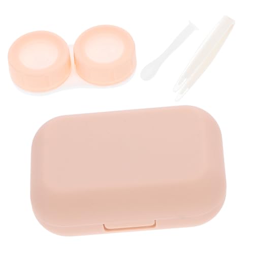 NOLITOY Kompakter Kontaktlinsenbehälter aus Robustem Material mit Integriertem Spiegel Tragbare Aufbewahrungsbox für Weiche Linsen Leichtes Reiseset für Damen und Mädchen Dekorative von NOLITOY