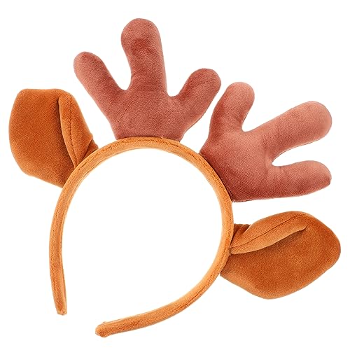 NOLITOY Kopfbedeckung Mit Haarschmuck Stirnband Mit Rentierohren Weihnachts-elch-stirnband Weihnachts-rentier-stirnband Haarband Weihnachts-hirschkostüm Geweih Stoff Cosplay Mädchen von NOLITOY