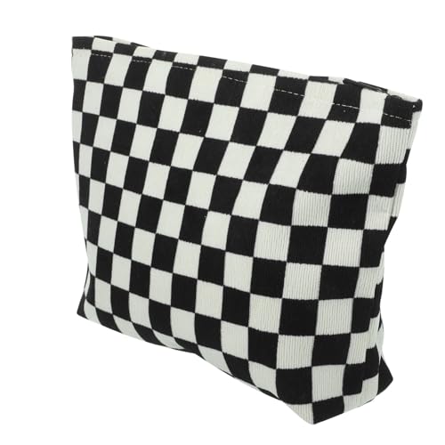 NOLITOY Kosmetiktasche Damen Corduroy Kariert Reise Make Up Tasche mit Reißverschluss Tragbar Vielseitig für Schmuck Elektronik Essentials Organizer Handtasche von NOLITOY