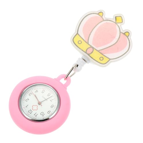 NOLITOY Krankenschwester Uhr mit Clip Silikon Taschenuhr für Studierende und Praktische Pflegeuhr mit Krone Design für Einsatz im Büro und Pflegeexamen Leicht Tragbar und Abnehmbar von NOLITOY