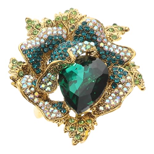 NOLITOY Kristallblume Brosche mit Strassbesatz Eleganter Ansteckpin für Damen Vielseitiges Schmuckstück für Abendkleider Hüte und Schals Verarbeitet Modisches Accessoire von NOLITOY