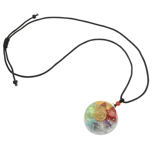 NOLITOY Kristallkette mit Farbigem Achat anhänger Natürliche Heilsteine Modisches Schmuckstück für Damen Langlebig und Vielseitig für Partys und Besondere Anlässe von NOLITOY