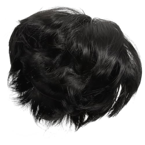 NOLITOY Kurze Gerade Kurzhaarperücke mit Natürlichem Look Weichem Mesh Elastischem Haarteil für Frauen Modischer Haarschmuck Geeignet für Cosplay Party Alltag Schwarz von NOLITOY