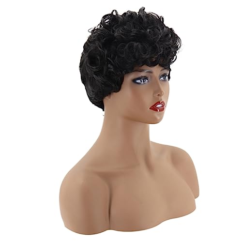 NOLITOY Kurze Lockige Damenperücke aus Rosennetz Atmungsaktive Frauen Haarperücke für Alltag Party Cosplay Handgefertigte Styling Perücke Natürliches Aussehen NOLITOY Kurze Lockige Damenperücke aus Rosennetz Atmungsaktive Frauen Haarperücke für Alltag Party Cosplay Handgefertigte Styling Perücke Natürliches Aussehen von NOLITOY