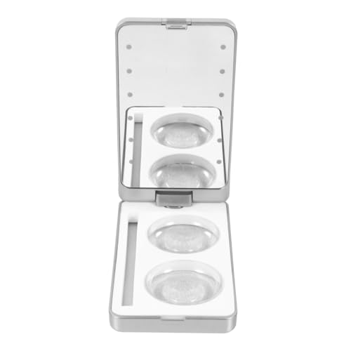 NOLITOY LED Licht Wimpern Aufbewahrungsbox mit Integriertem Spiegel und LED Beleuchtung Leichte Makeup Organizer Box Tragbar für Falsche Wimpern für Frauen und Freundinnen von NOLITOY