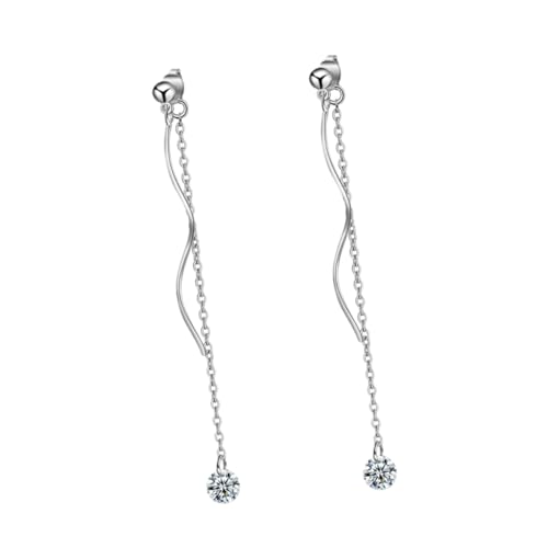 NOLITOY Lang Hängende Quastenohrringe Damen Elegant Welliges Design Leicht Modisch Für Alltag Festliche Anlässe Mädchen Ohrschmuck von NOLITOY
